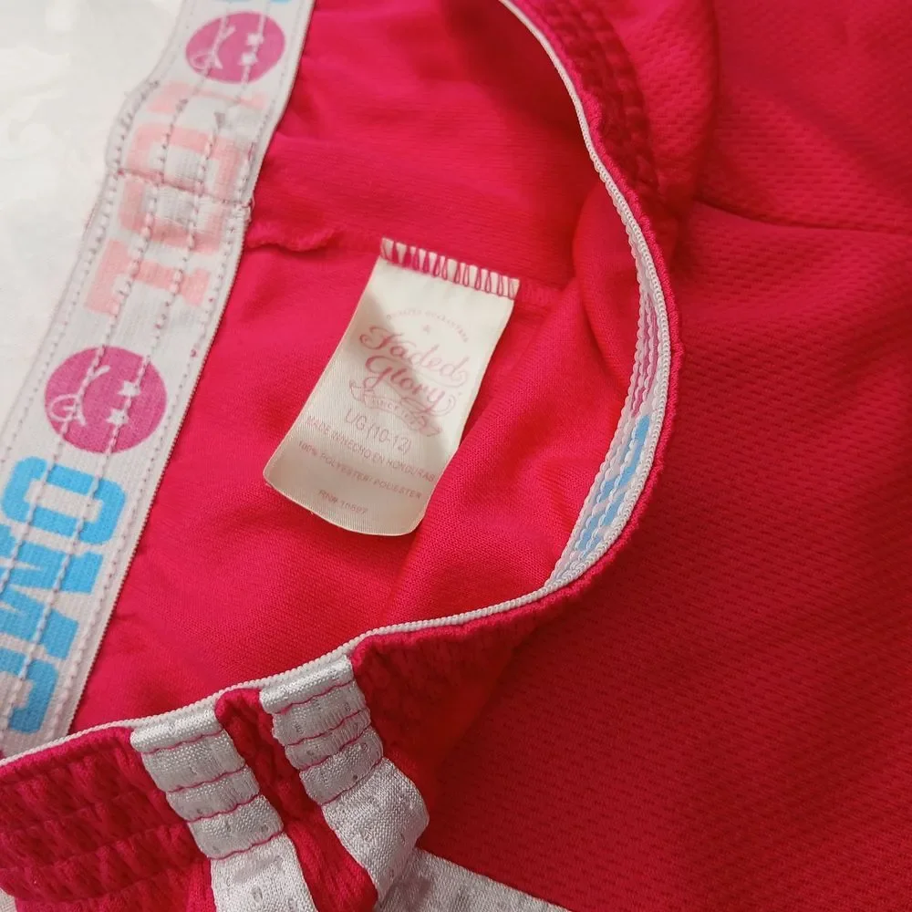 Faded Glory Lot of Girls 2 Athletic Shorts Blue, Hot Pink, White Size L 10/12 - Picture 11 of 11